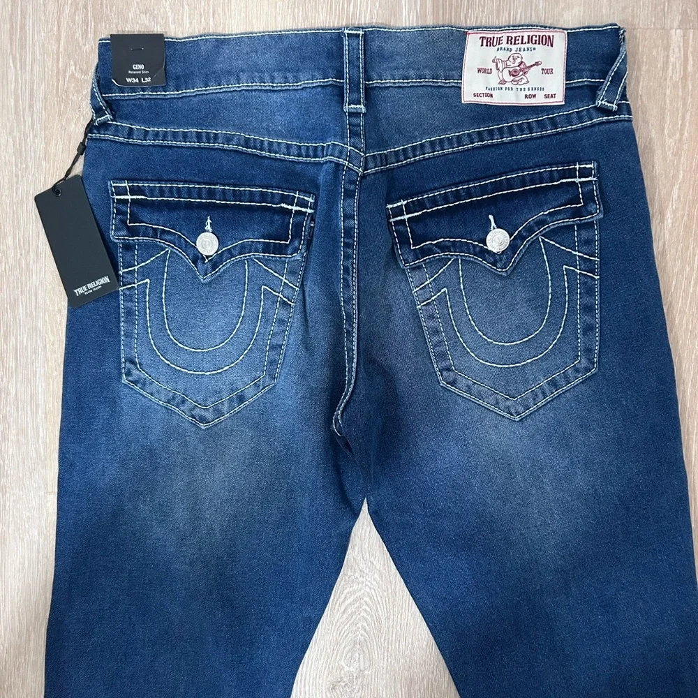 NWT TRUE RELIGION Geno Relaxed Slim Jean’s Men’s Size 34/32 Retail $199